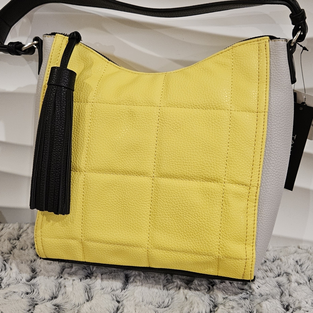 Tahari quilted shoulder handbag